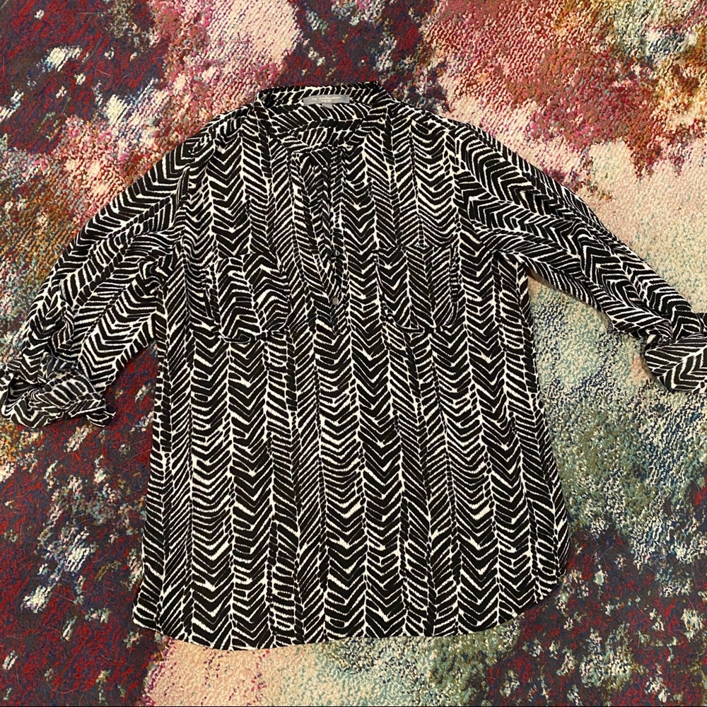 Black and White Printed Blouse